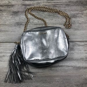 VICTORIA SECRET PINK silver metallic crossbody